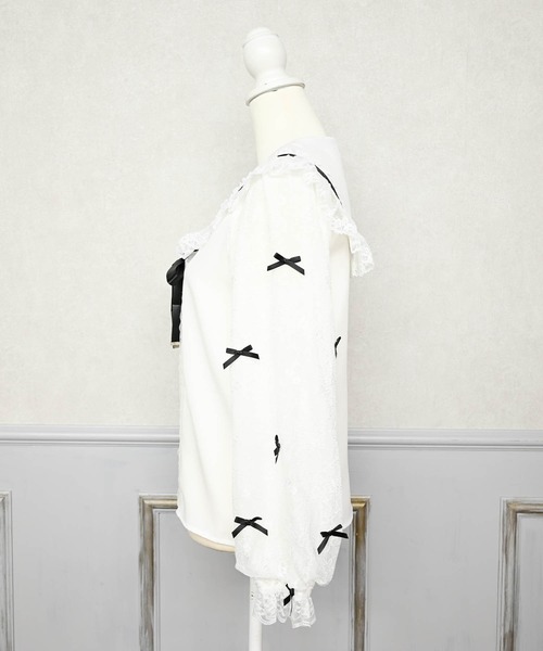 MA*RS（アメーバーマーズ）の「袖レースちびリボン付きセーラーブラウス（シャツ/ブラウス・レディース・ホワイト×ピンク/ホワイト×ブラック/ブラック/ホワイト/ホワイト×ホワイト/ブラック×ブラック/ピンク系その他・FREE）」の12枚目の写真