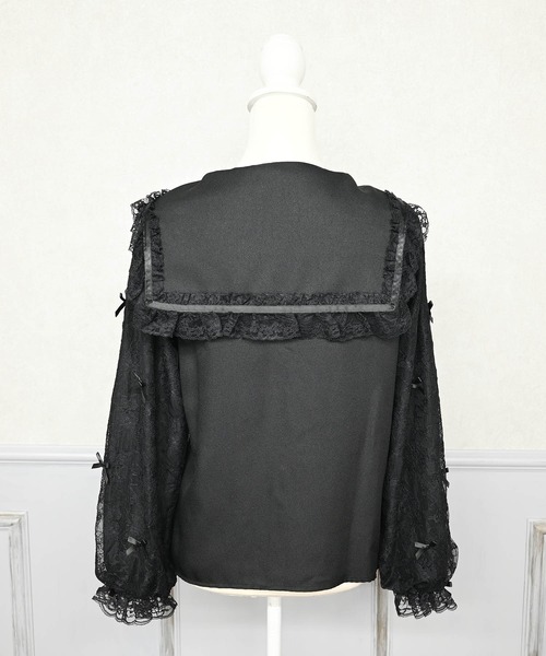 MA*RS（アメーバーマーズ）の「袖レースちびリボン付きセーラーブラウス（シャツ/ブラウス・レディース・ホワイト×ピンク/ホワイト×ブラック/ブラック/ホワイト/ホワイト×ホワイト/ブラック×ブラック/ピンク系その他・FREE）」の8枚目の写真