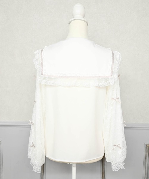 MA*RS（アメーバーマーズ）の「袖レースちびリボン付きセーラーブラウス（シャツ/ブラウス・レディース・ホワイト×ピンク/ホワイト×ブラック/ブラック/ホワイト/ホワイト×ホワイト/ブラック×ブラック/ピンク系その他・FREE）」の11枚目の写真