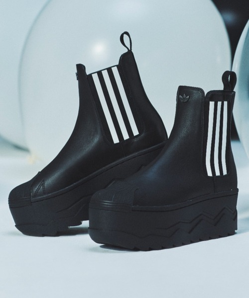 adidas（アディダス）の「adidas SSTR PF BOOTS atmos pink / アディダス スーパースター プラットフォーム ブーツ アトモス ピンク【SP】（ブーツ・レディース・ブラック・23.5cm/23.0cm/22.5cm/22.0cm/26.0cm/25.5cm/25.0cm/24.5cm/24.0cm）」の10枚目の写真