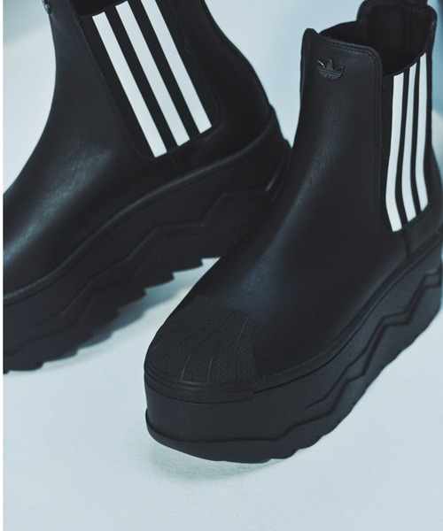 adidas（アディダス）の「adidas SSTR PF BOOTS atmos pink / アディダス スーパースター プラットフォーム ブーツ アトモス ピンク【SP】（ブーツ・レディース・ブラック・23.5cm/23.0cm/22.5cm/22.0cm/26.0cm/25.5cm/25.0cm/24.5cm/24.0cm）」の12枚目の写真