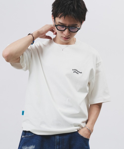 ARCHIVIO ネイビー ロゴTシャツ セール】【新色追加 ネイビー系】WAVE LOGO DRAWCORD T-SHIRT