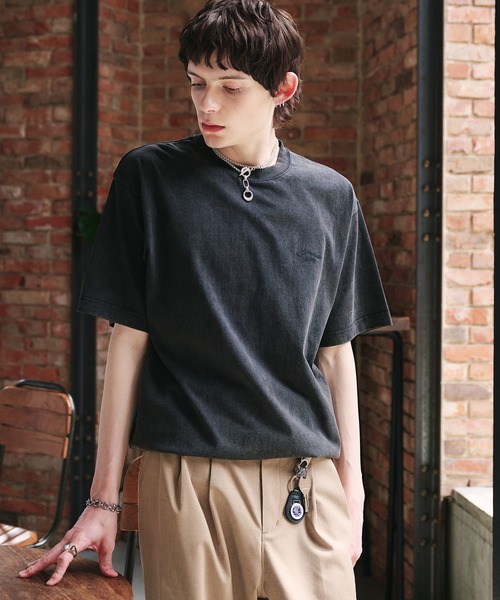 Adoon plain(アドーンプレーン)の「【新色追加 ネイビー系】WAVE LOGO DRAWCORD T-SHIRT / ウェーブロゴドローコードT(Tシャツ/カットソー・メンズ・ブラック/ネイビー/ブラウン/レッド/オフホワイト/その他/ライトブラウン/レッド系その他/ネイビー系・MEDIUM/LARGE)」の9枚目の写真