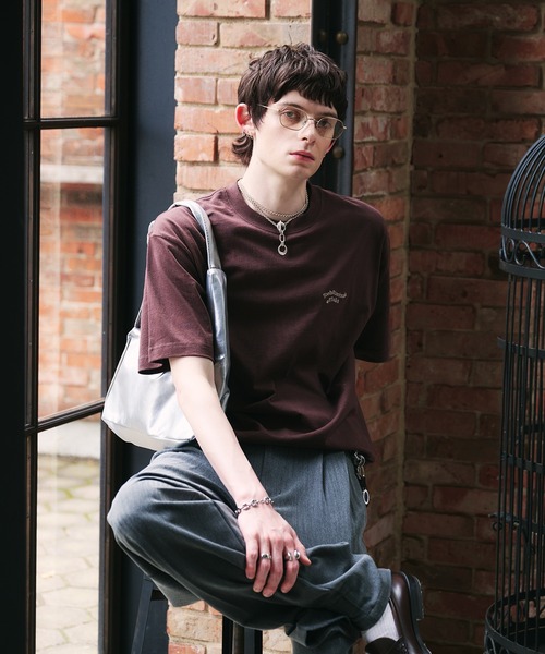 Adoon plain(アドーンプレーン)の「【新色追加 ネイビー系】WAVE LOGO DRAWCORD T-SHIRT / ウェーブロゴドローコードT(Tシャツ/カットソー・メンズ・ブラック/ネイビー/ブラウン/レッド/オフホワイト/その他/ライトブラウン/レッド系その他/ネイビー系・MEDIUM/LARGE)」の5枚目の写真