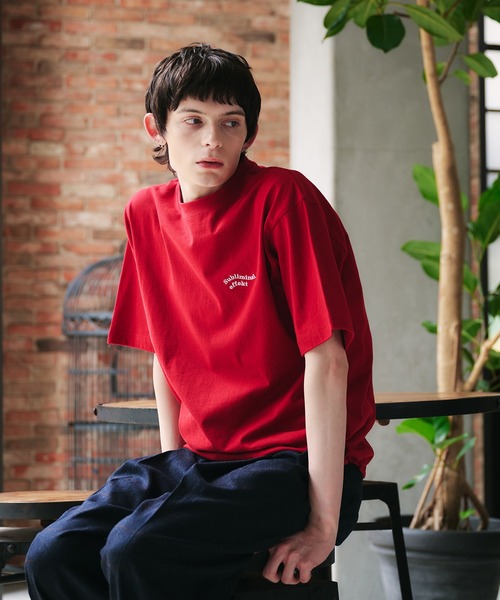 Adoon plain(アドーンプレーン)の「【新色追加 ネイビー系】WAVE LOGO DRAWCORD T-SHIRT / ウェーブロゴドローコードT(Tシャツ/カットソー・メンズ・ブラック/ネイビー/ブラウン/レッド/オフホワイト/その他/ライトブラウン/レッド系その他/ネイビー系・MEDIUM/LARGE)」の22枚目の写真