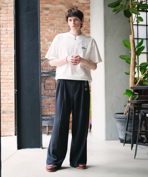 Dunst ♥ UNISEX WAVE LOGO T-SHIRT /追跡付 新色追加 ネイビー系】WAVE LOGO DRAWCORD T-SHIRT / ウェーブ