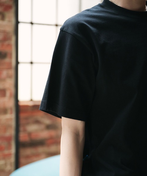 Adoon plain(アドーンプレーン)の「【新色追加 ネイビー系】WAVE LOGO DRAWCORD T-SHIRT / ウェーブロゴドローコードT(Tシャツ/カットソー・メンズ・ブラック/ネイビー/ブラウン/レッド/オフホワイト/その他/ライトブラウン/レッド系その他/ネイビー系・MEDIUM/LARGE)」の14枚目の写真