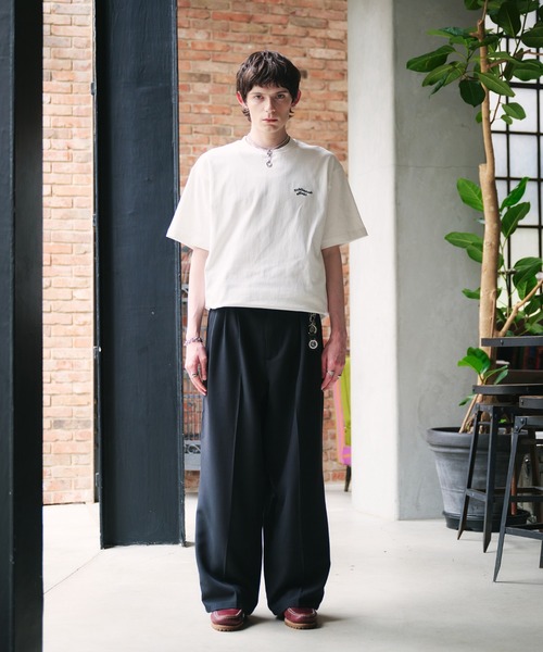 Dunst ♥ UNISEX WAVE LOGO T-SHIRT /追跡付 新色追加 ネイビー系】WAVE LOGO DRAWCORD T-SHIRT / ウェーブ