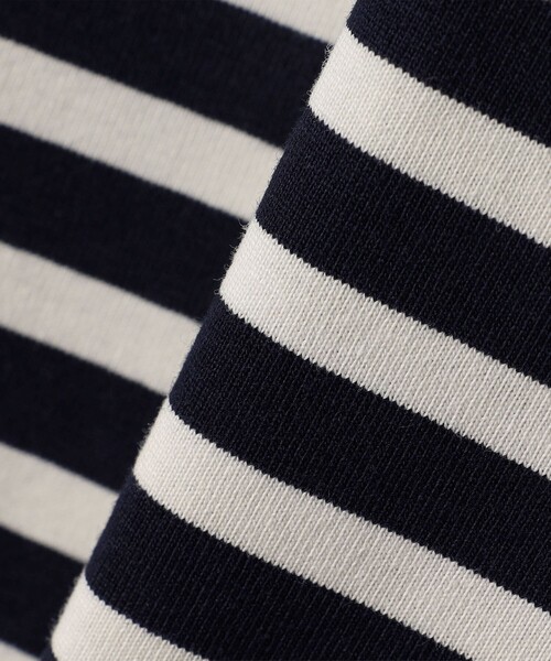 SETTO（セット）の「【SHIPS別注】SETTO:ボーダー ハーフ スリーブ（Tシャツ/カットソー・レディース・ブラック/ネイビー・ONE SIZE）」の3枚目の写真