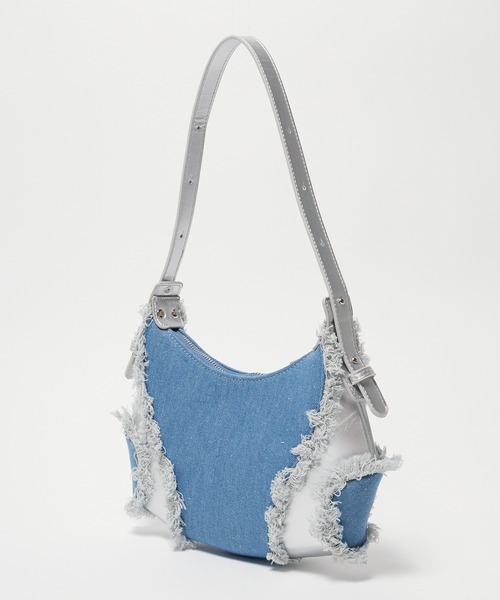 BLANK　（ブランク）の「▲フリンジデニムショルダーバッグ（ショルダーバッグ・レディース・ピンク/ホワイト/ブラック・FREE）」の5枚目の写真