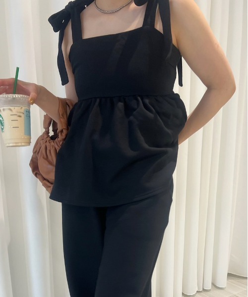 SWEAT PEPLUM SET ROMPERS（サロペット/オーバーオール）｜Ameri