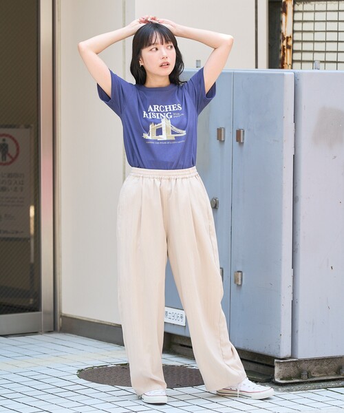 FREAK'S STORE（フリークスストア）の「ヴィンテージ プリントミニTシャツ（Tシャツ/カットソー・レディース・ネイビー/オフホワイト/マスタード・ﾌﾘ-）」の5枚目の写真