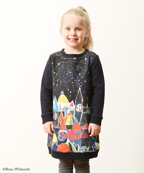 Graniph デザイン ティーシャツ ストア グラニフ の ブライアンワイルドスミススウェットキッズワンピース ベッドタイム ワンピース Wear