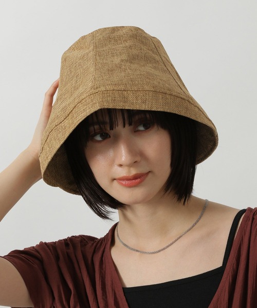 LAKOLE（ラコレ）の「ジュート風ハット / 414750（ハット・レディース・ブラック/ベージュ・FREE）」の2枚目の写真