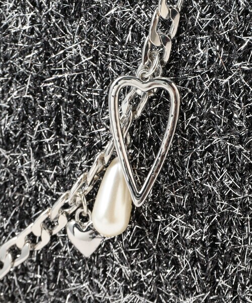 Ray BEAMS（レイビームス）の「【別注】キャセ  シャイニーニット バッグ（トートバッグ・レディース・ブラック/ワイン・ONE SIZE）」の5枚目の写真