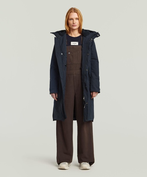 G-STAR（ジースター）の「Vodan 2.0 Long Jacket/ミリタリーディテール中綿ロングジャケット（ダウンジャケット/コート・レディース・ベージュ系その他/ダークブルー・SMALL/X-SMALL）」の8枚目の写真