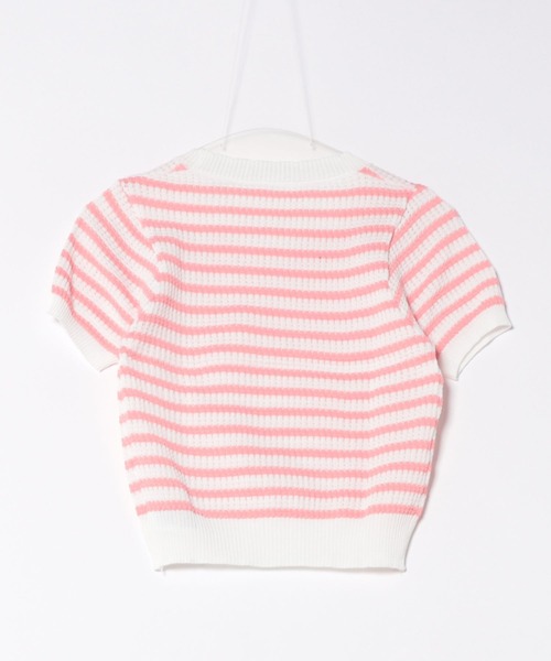 WEGO（ウィゴー）の「WEGO/ボーダーサマーニットクロップド丈トップス/Tシャツ（ニット/セーター・レディース・ピンク/グリーン/その他1/ブラック/ブルー・FREE）」の12枚目の写真