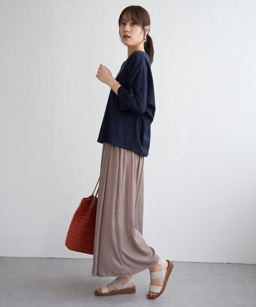 ikka（イッカ）の「【接触冷感】冷感ツイストドルマンプルオーバー（Tシャツ/カットソー・レディース・ワイン/マスタード/ネイビー/その他1/グリーン・M/L/S）」の11枚目の写真