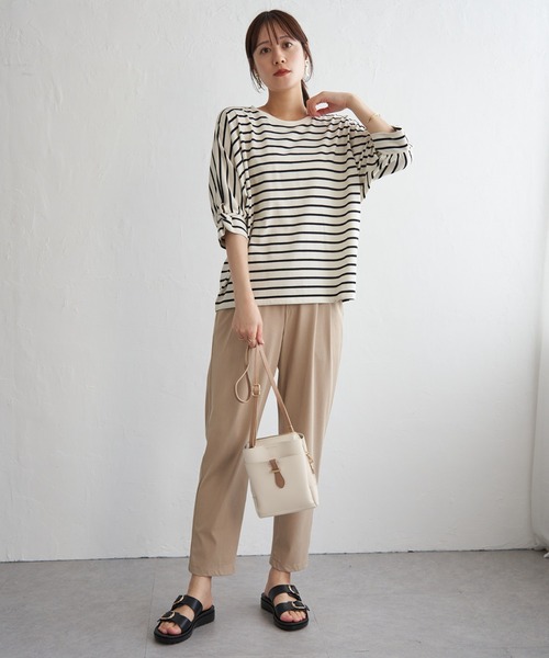 ikka（イッカ）の「【接触冷感】冷感ツイストドルマンプルオーバー（Tシャツ/カットソー・レディース・ワイン/マスタード/ネイビー/その他1/グリーン・M/L/S）」の13枚目の写真