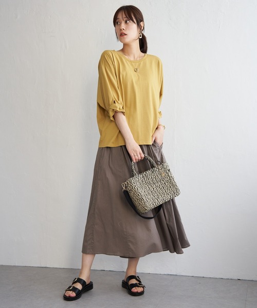 ikka（イッカ）の「【接触冷感】冷感ツイストドルマンプルオーバー（Tシャツ/カットソー・レディース・ワイン/マスタード/ネイビー/その他1/グリーン・M/L/S）」の16枚目の写真