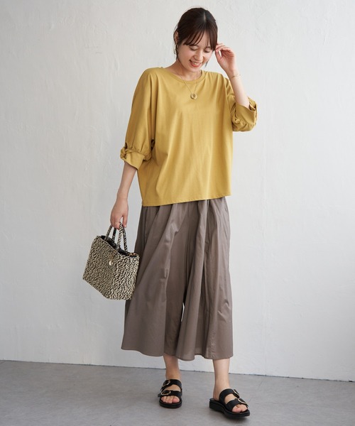 ikka（イッカ）の「【接触冷感】冷感ツイストドルマンプルオーバー（Tシャツ/カットソー・レディース・ワイン/マスタード/ネイビー/その他1/グリーン・M/L/S）」の17枚目の写真