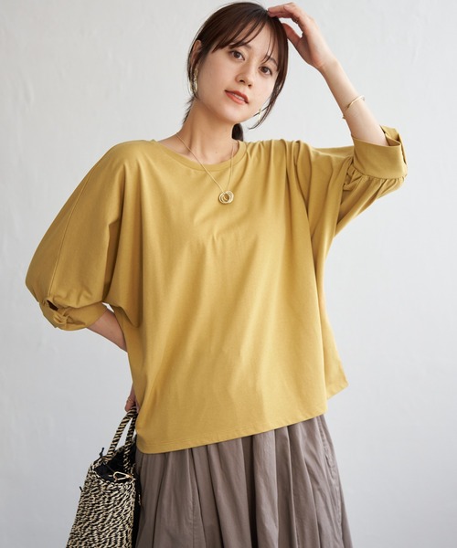 ikka（イッカ）の「【接触冷感】冷感ツイストドルマンプルオーバー（Tシャツ/カットソー・レディース・ワイン/マスタード/ネイビー/その他1/グリーン・M/L/S）」の18枚目の写真