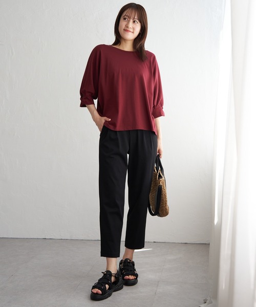 ikka（イッカ）の「【接触冷感】冷感ツイストドルマンプルオーバー（Tシャツ/カットソー・レディース・ワイン/マスタード/ネイビー/その他1/グリーン・M/L/S）」の20枚目の写真