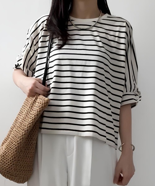 ikka（イッカ）の「【接触冷感】冷感ツイストドルマンプルオーバー（Tシャツ/カットソー・レディース・ワイン/マスタード/ネイビー/その他1/グリーン・M/L/S）」の9枚目の写真