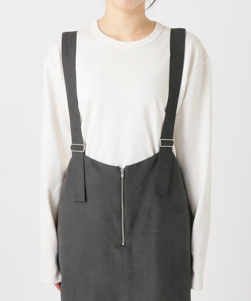 アイラインフロントジップジャンパースカート（ワンピース）｜SLOBE