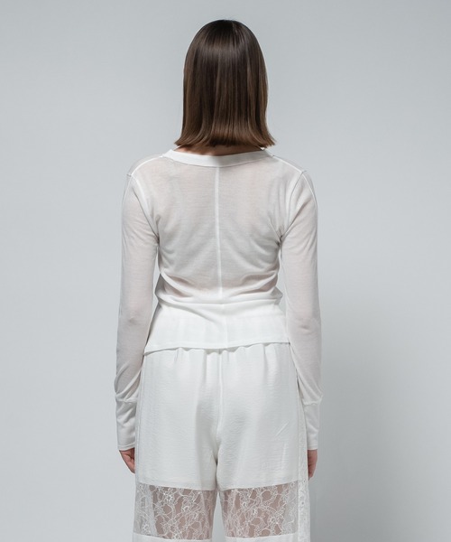 CITY TOKYO（シティトウキョウ）の「【CITY TOKYO/シティートウキョウ】Sheer Cardigan/シアーカーディガン（カーディガン/ボレロ・レディース・オレンジ/サックスブルー/ブラック/ホワイト・FREE）」の8枚目の写真