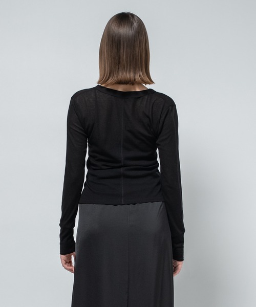 CITY TOKYO（シティトウキョウ）の「【CITY TOKYO/シティートウキョウ】Sheer Cardigan/シアーカーディガン（カーディガン/ボレロ・レディース・オレンジ/サックスブルー/ブラック/ホワイト・FREE）」の13枚目の写真