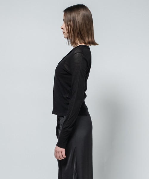 CITY TOKYO（シティトウキョウ）の「【CITY TOKYO/シティートウキョウ】Sheer Cardigan/シアーカーディガン（カーディガン/ボレロ・レディース・オレンジ/サックスブルー/ブラック/ホワイト・FREE）」の12枚目の写真
