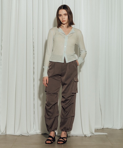 CITY TOKYO（シティトウキョウ）の「【CITY TOKYO/シティートウキョウ】Sheer Cardigan/シアーカーディガン（カーディガン/ボレロ・レディース・オレンジ/サックスブルー/ブラック/ホワイト・FREE）」の14枚目の写真