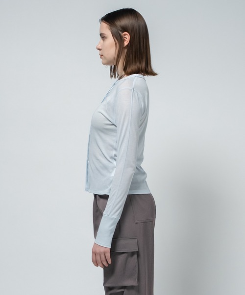 CITY TOKYO（シティトウキョウ）の「【CITY TOKYO/シティートウキョウ】Sheer Cardigan/シアーカーディガン（カーディガン/ボレロ・レディース・オレンジ/サックスブルー/ブラック/ホワイト・FREE）」の17枚目の写真