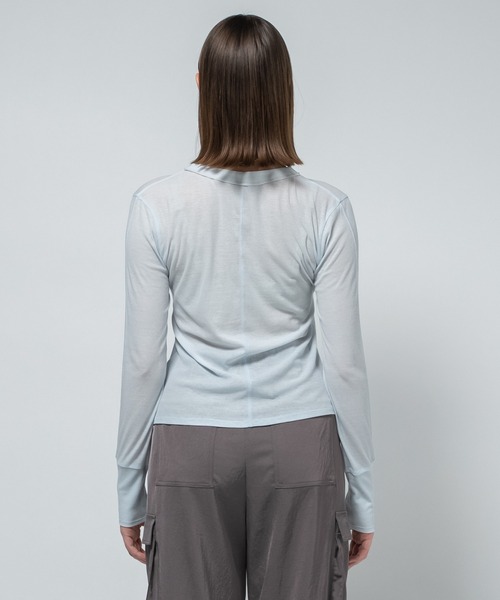 CITY TOKYO（シティトウキョウ）の「【CITY TOKYO/シティートウキョウ】Sheer Cardigan/シアーカーディガン（カーディガン/ボレロ・レディース・オレンジ/サックスブルー/ブラック/ホワイト・FREE）」の18枚目の写真