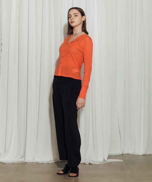 CITY TOKYO（シティトウキョウ）の「【CITY TOKYO/シティートウキョウ】Sheer Cardigan/シアーカーディガン（カーディガン/ボレロ・レディース・オレンジ/サックスブルー/ブラック/ホワイト・FREE）」の19枚目の写真