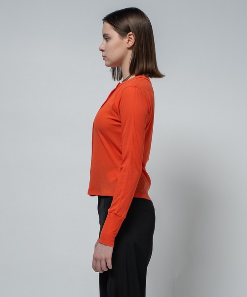 CITY TOKYO（シティトウキョウ）の「【CITY TOKYO/シティートウキョウ】Sheer Cardigan/シアーカーディガン（カーディガン/ボレロ・レディース・オレンジ/サックスブルー/ブラック/ホワイト・FREE）」の21枚目の写真