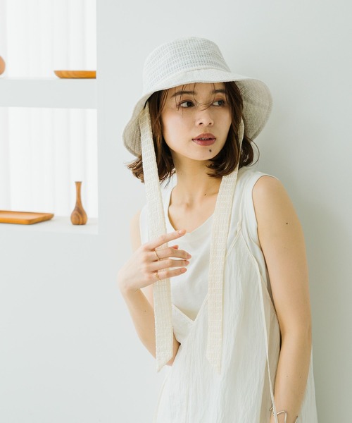 【お気に入り】 抗菌防臭】ワイヤー入りリボン付きハット（ハット）｜studio 帽子