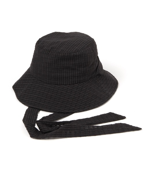 studio CLIP（スタディオクリップ）の「【抗菌防臭】ワイヤー入りリボン付きハット（ハット・レディース・オフホワイト/ブラック・FREE）」の2枚目の写真