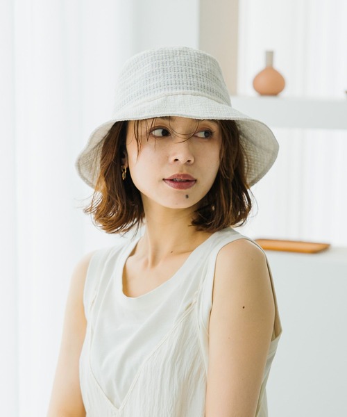 studio CLIP（スタディオクリップ）の「【抗菌防臭】ワイヤー入りリボン付きハット（ハット・レディース・オフホワイト/ブラック・FREE）」の5枚目の写真