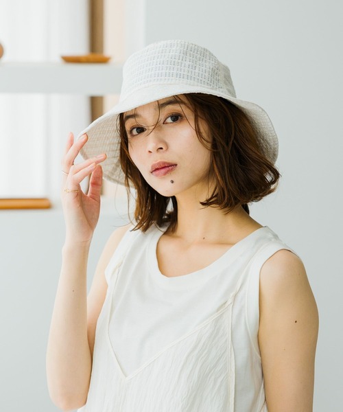 studio CLIP（スタディオクリップ）の「【抗菌防臭】ワイヤー入りリボン付きハット（ハット・レディース・オフホワイト/ブラック・FREE）」の15枚目の写真