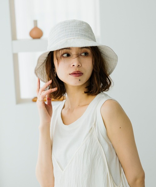 studio CLIP（スタディオクリップ）の「【抗菌防臭】ワイヤー入りリボン付きハット（ハット・レディース・オフホワイト/ブラック・FREE）」の16枚目の写真