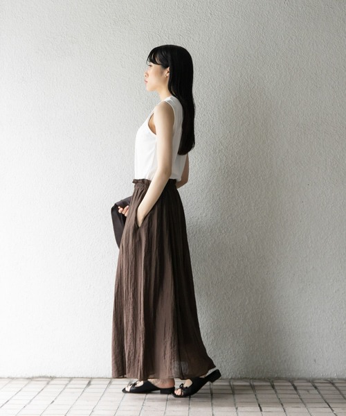 KBF（ケイビーエフ）の「デザインステッチスリーブレスカットソー（Tシャツ/カットソー・レディース・グレー/アイボリー/オフホワイト・ONE）」の9枚目の写真