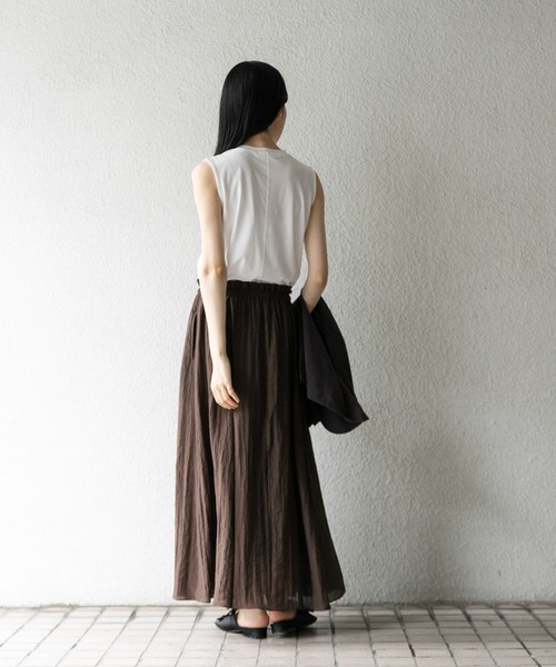 KBF（ケイビーエフ）の「デザインステッチスリーブレスカットソー（Tシャツ/カットソー・レディース・グレー/アイボリー/オフホワイト・ONE）」の10枚目の写真