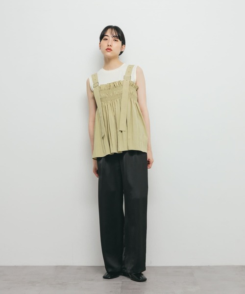 KBF（ケイビーエフ）の「デザインステッチスリーブレスカットソー（Tシャツ/カットソー・レディース・グレー/アイボリー/オフホワイト・ONE）」の18枚目の写真