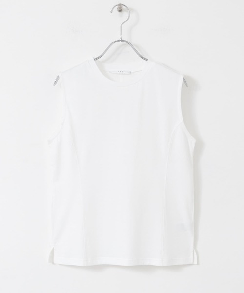 KBF（ケイビーエフ）の「デザインステッチスリーブレスカットソー（Tシャツ/カットソー・レディース・グレー/アイボリー/オフホワイト・ONE）」の22枚目の写真