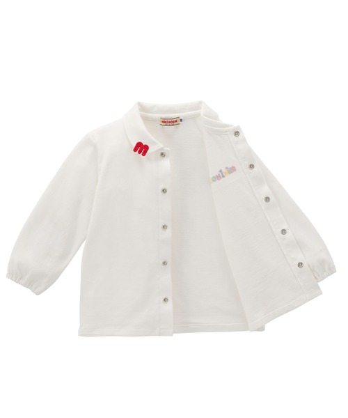 MIKI HOUSE（ミキハウス）の「ロゴ長袖ブラウス（シャツ/ブラウス・キッズ・ホワイト・70cm/80ｃｍ/90cm/100cm/110cm）」の6枚目の写真
