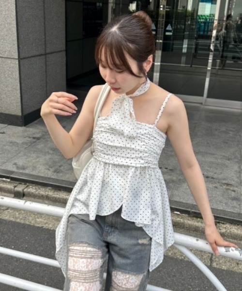 オリーブグリーン フラワーシルエットビスチェ オリーブグリーン フラワーシルエットビスチェ