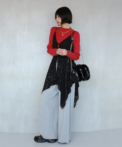 PAGEBOY(ページボーイ)の「サイドタックルーズウラケパンツ/イージーパンツ【4color・2size】(スウェットパンツ・レディース・レッド系その他/グレー/ブラック/ブラウン系その他・SMALL/MEDIUM)」の13枚目の写真