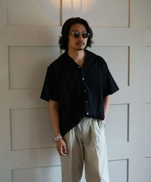 MLVINCE】CROCHET S/S SHIRTS / ブラック [CSS28BK]（シャツ/ブラウス